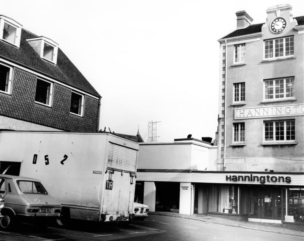 rear of Hannington's buildings and a partial view of new development of Brighton Place and Square.